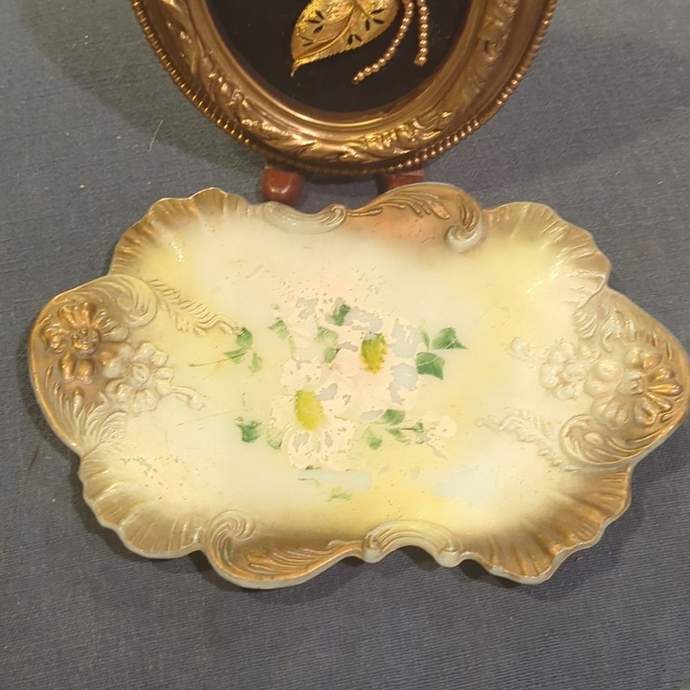 Mt Washington Glass‎ Dresser Tray No. 71 Hand Painted 10"x7" vintage